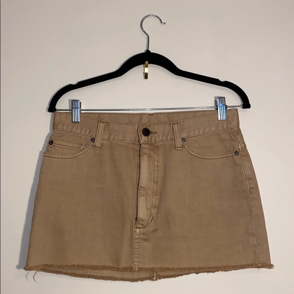 Khaki Free People Denim Mini Skirt
